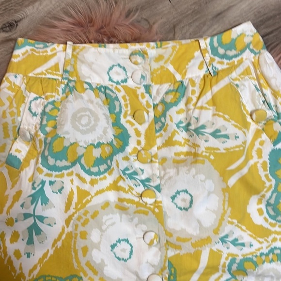 Fossil Floral Retro Yellow Skirt Size 6 - Picture 3 of 10